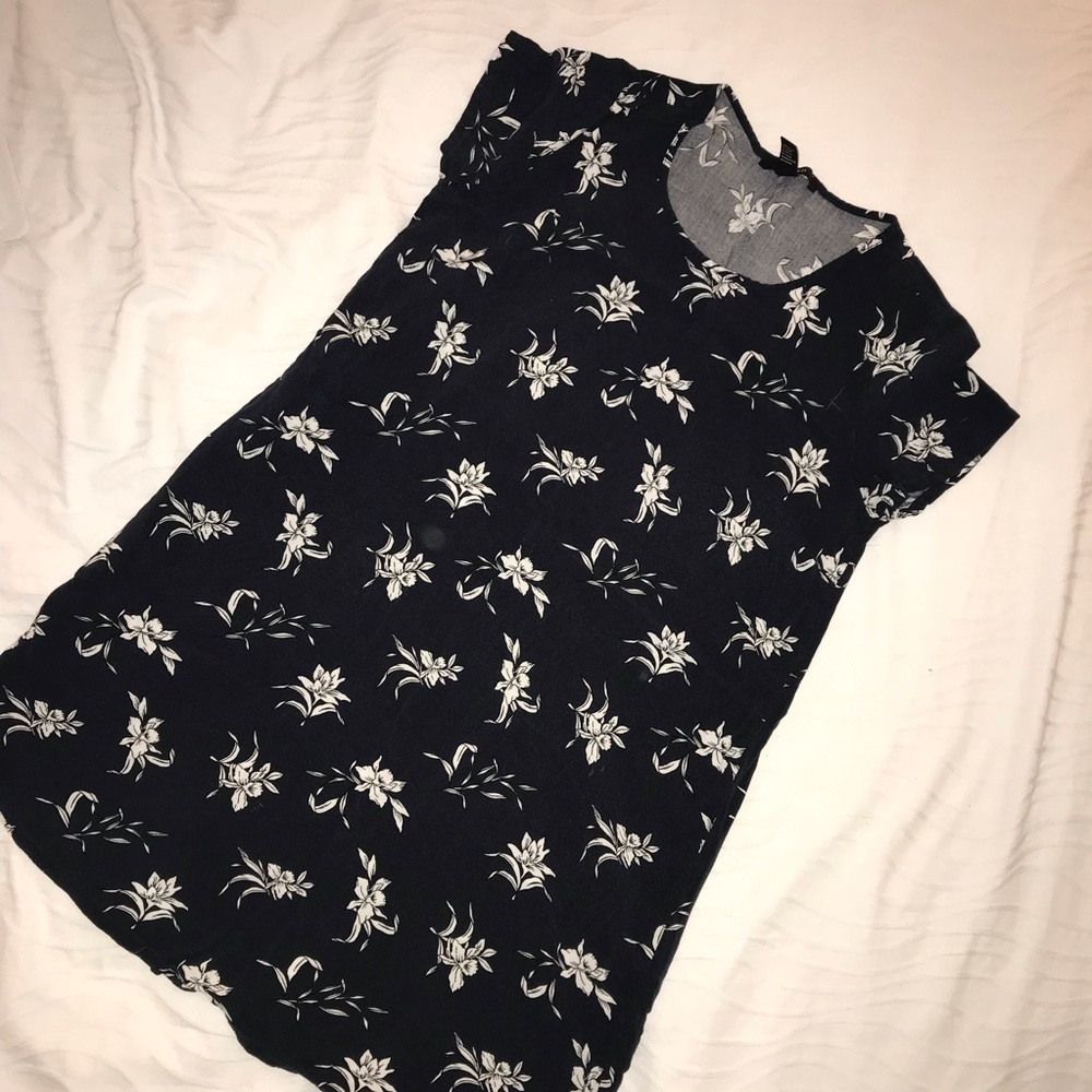 Navy Blue Floral Dress